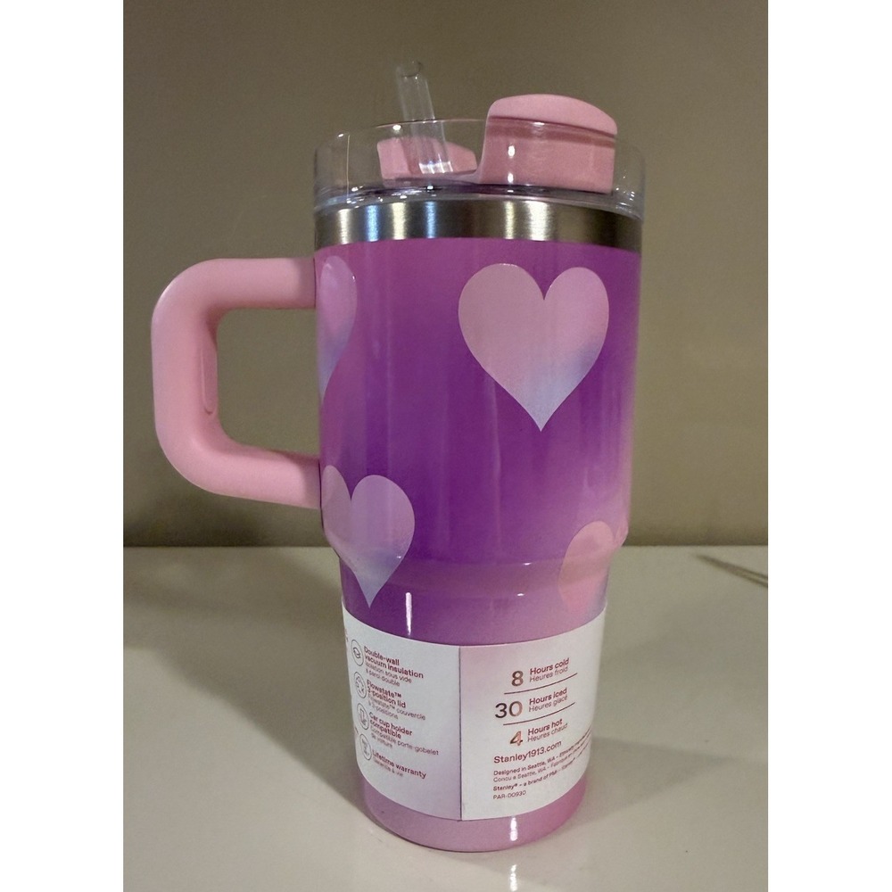 Stanley Valentine's Day 20oz Stainless Steal H2.0 Flowstate Tumbler Pink Heart - Picture 2 of 2